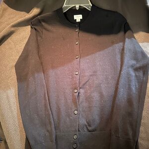 J Crew Black Cotton Cardigan